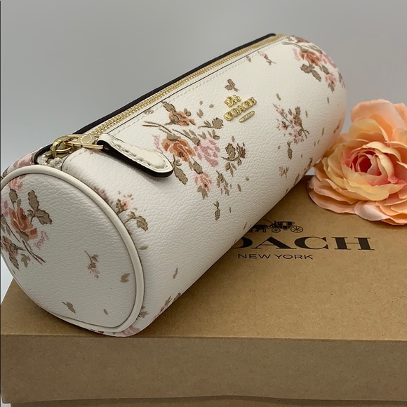 COACH MAKEUP BRUSH HOLDER WITH ROSE BOUQUET PRINT - Picture 3 of 13